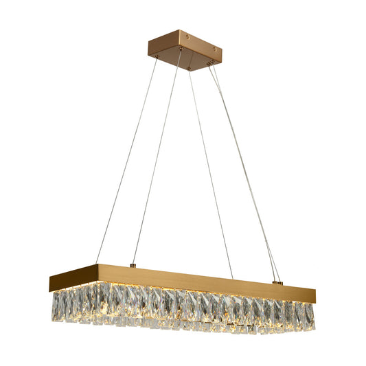 Celery 1-Light Large Gold Crystal LED Chandelier