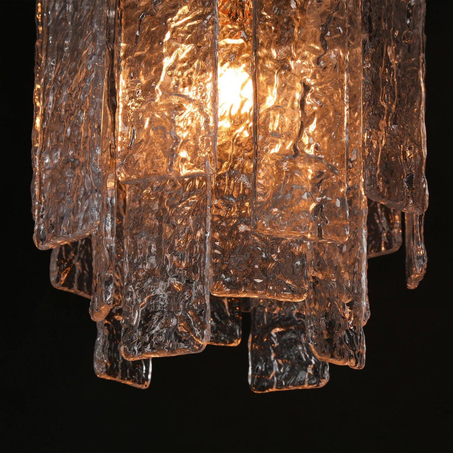 1-Light Gold Pendant Lights with Textured Glass - Belles Lighting