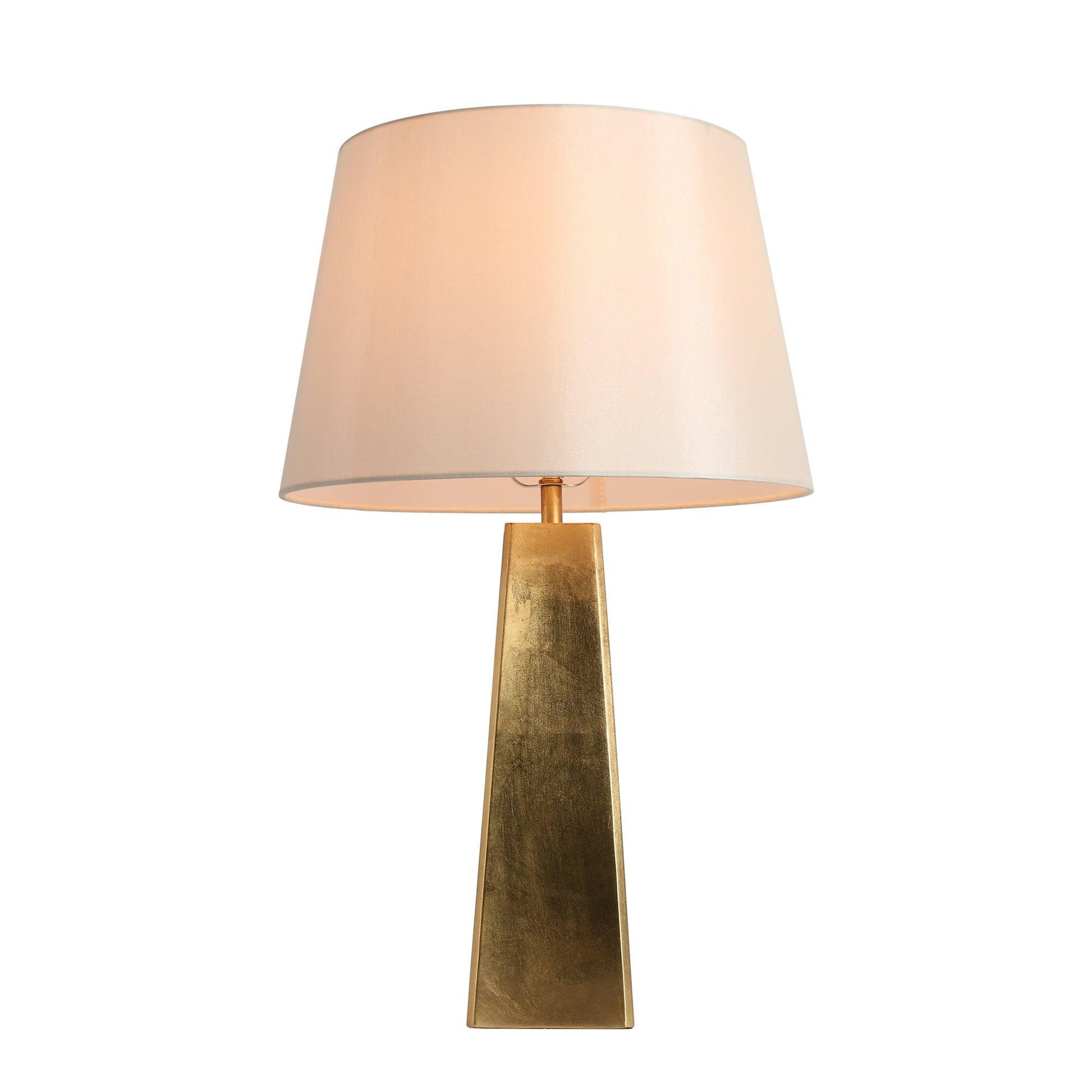 1-Light Gold White Table Lamp - Belles Lighting