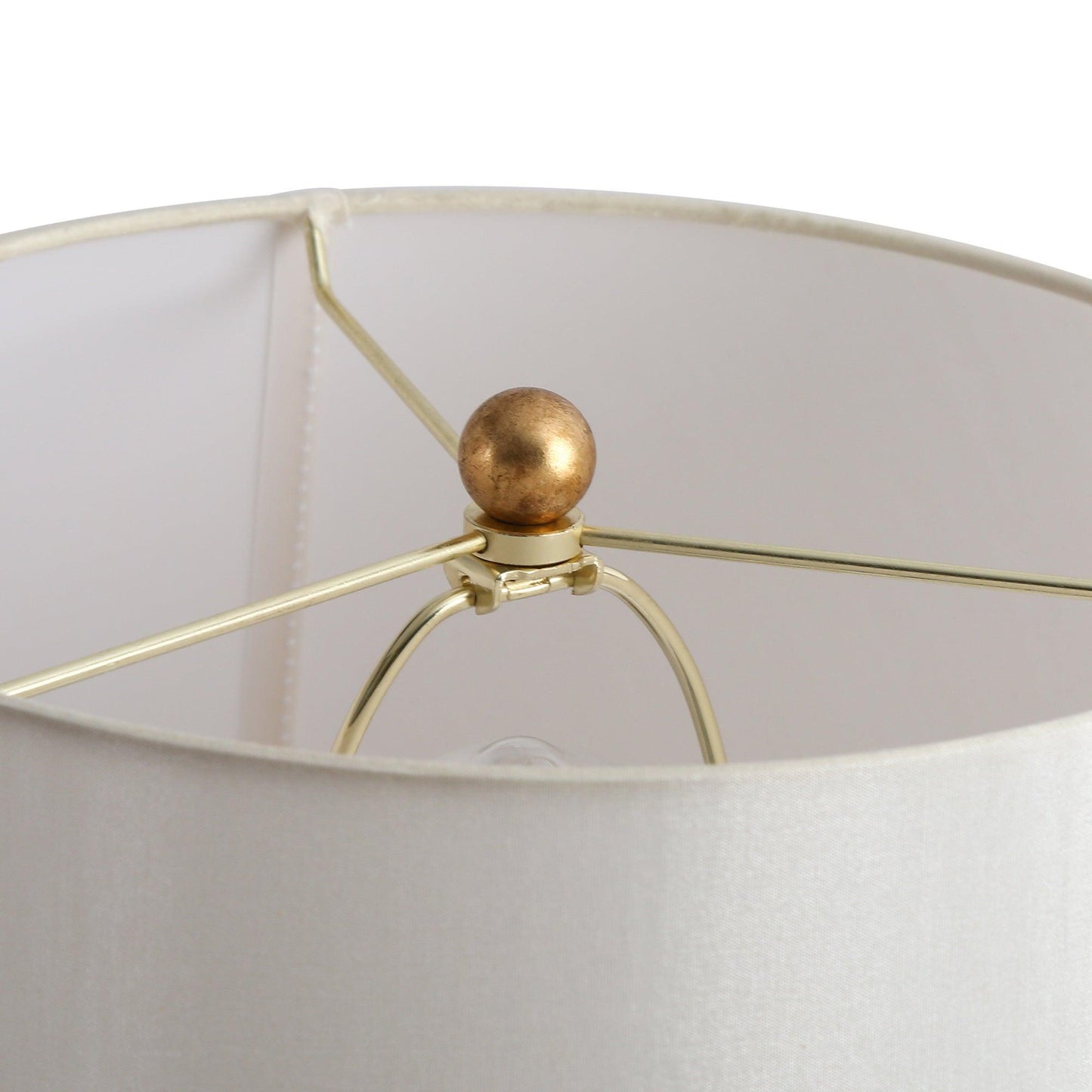 1-Light Gold White Table Lamp - Belles Lighting