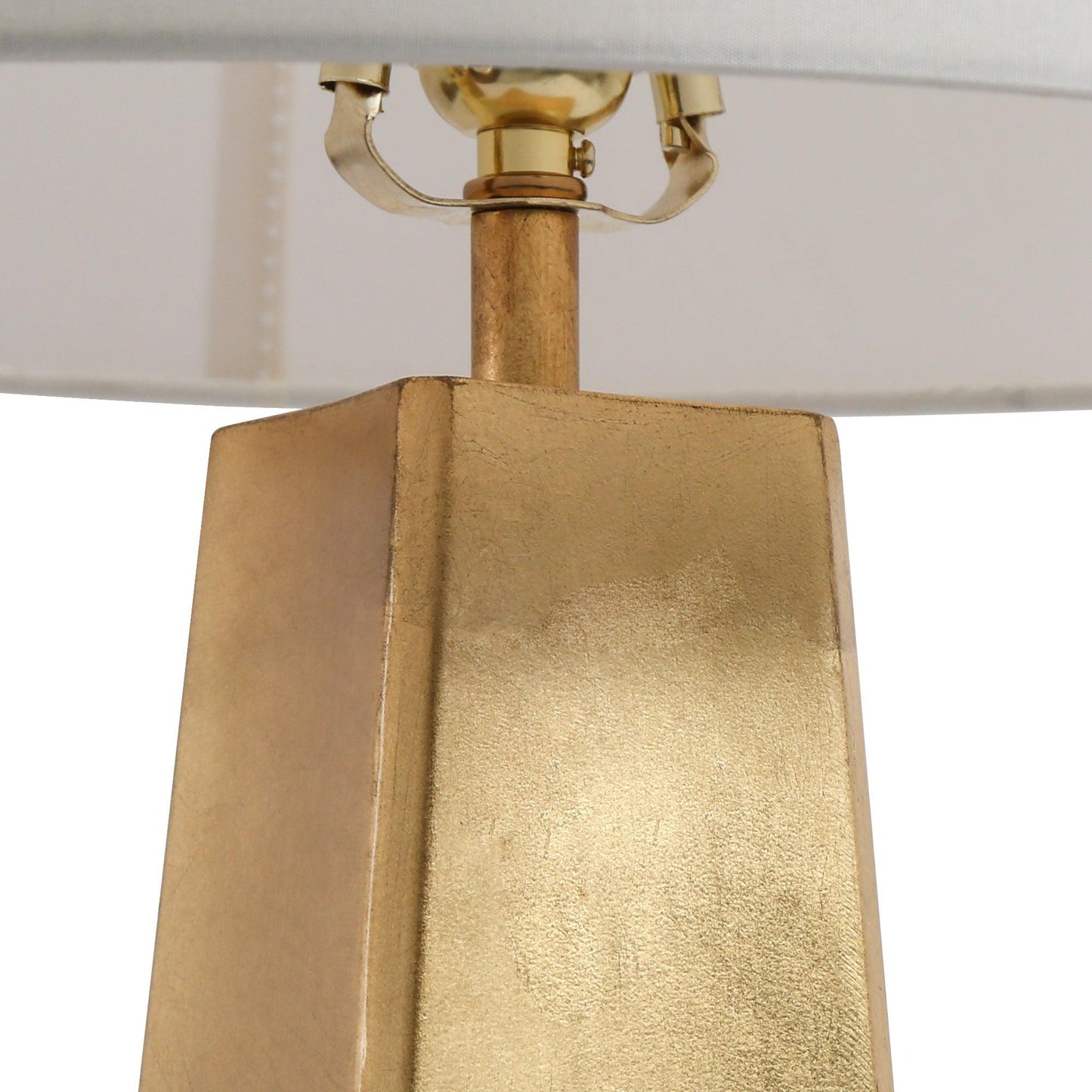 1-Light Gold White Table Lamp - Belles Lighting