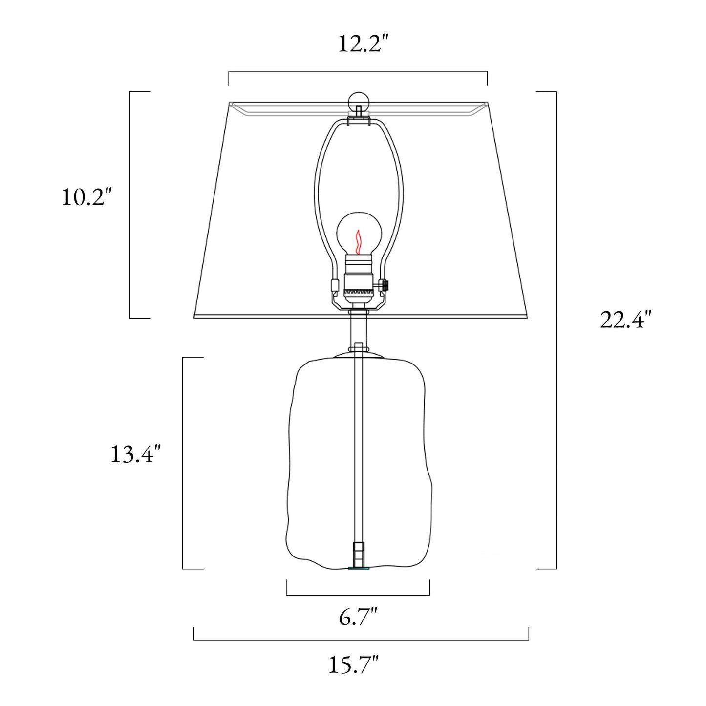 Flabellum 22.4"H 1-Light Glass Table Lamp