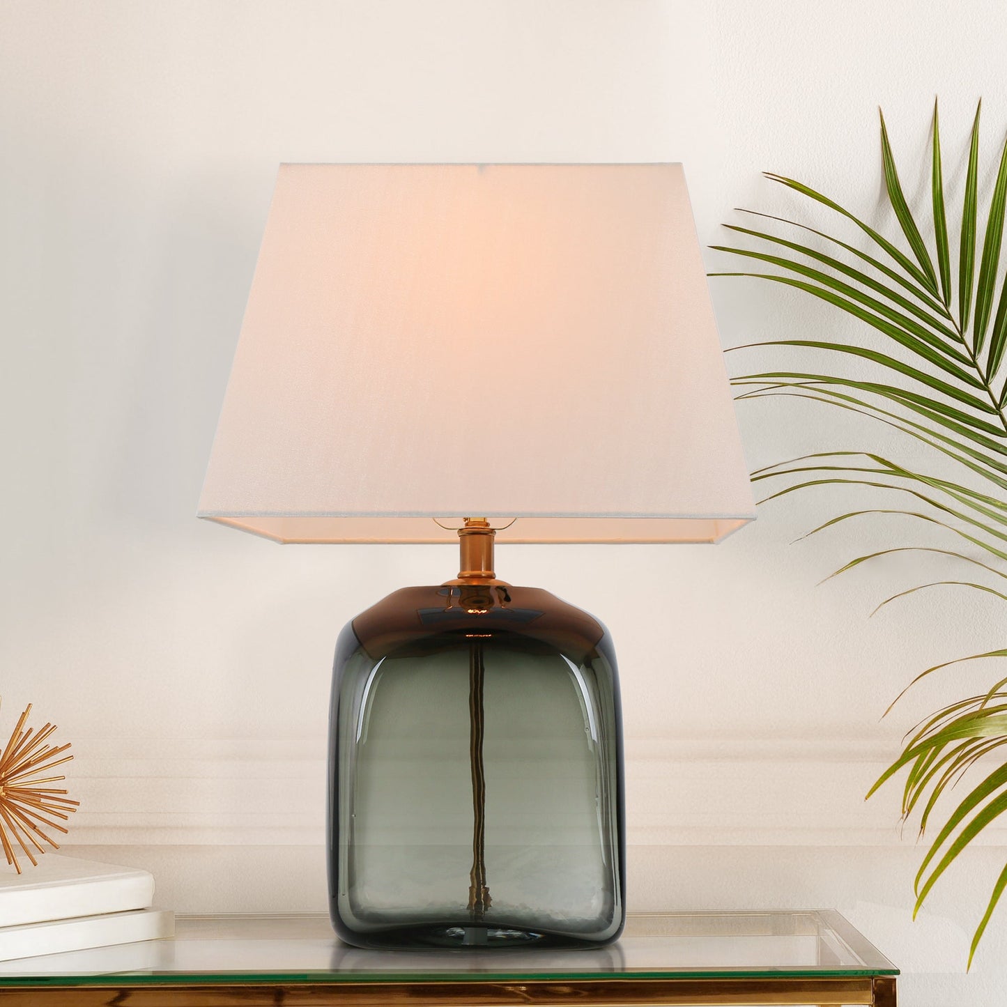 Flabellum 21.7"H 1-Light Glass Table Lamp