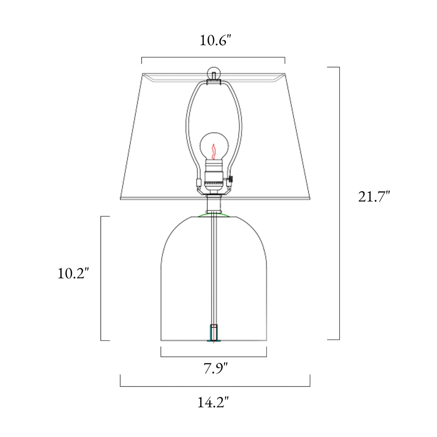 Flabellum 21.7"H 1-Light Glass Table Lamp