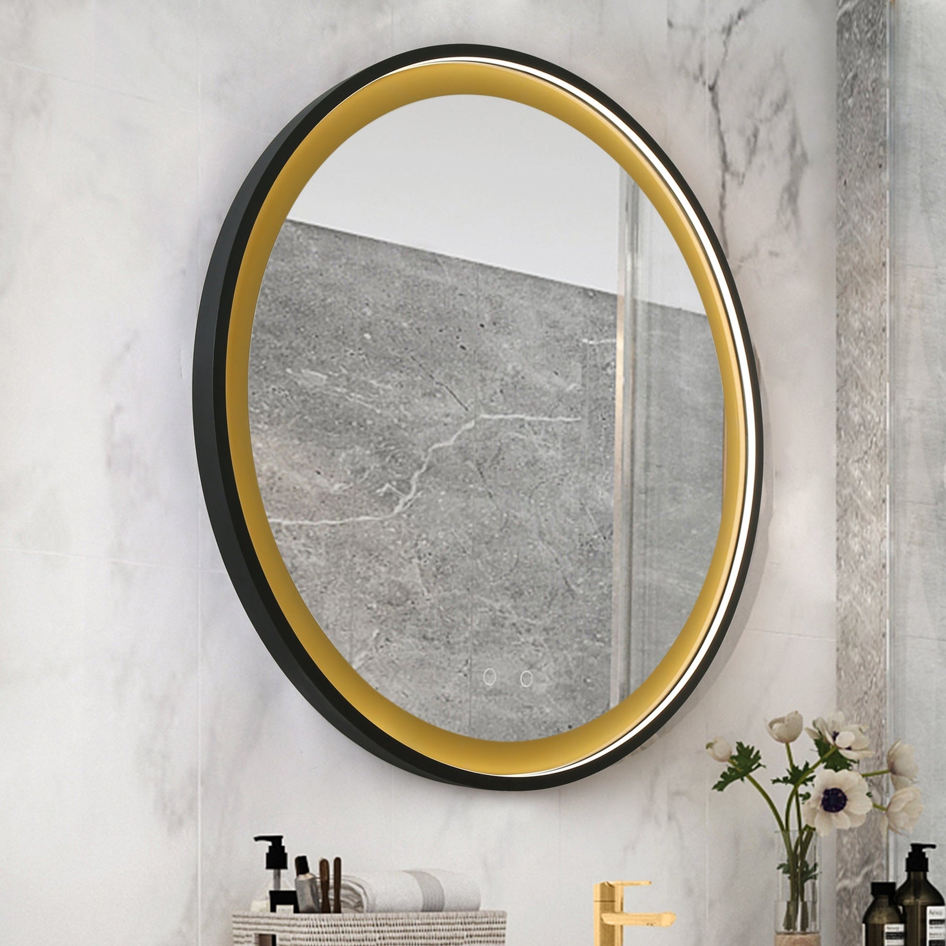 36" 1-Light LED Round Mirror