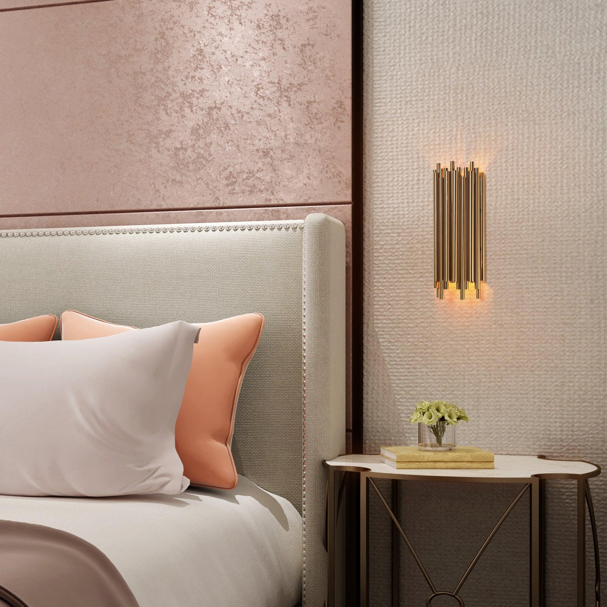 2-Light Gold Wall Sconces - Belles Lighting