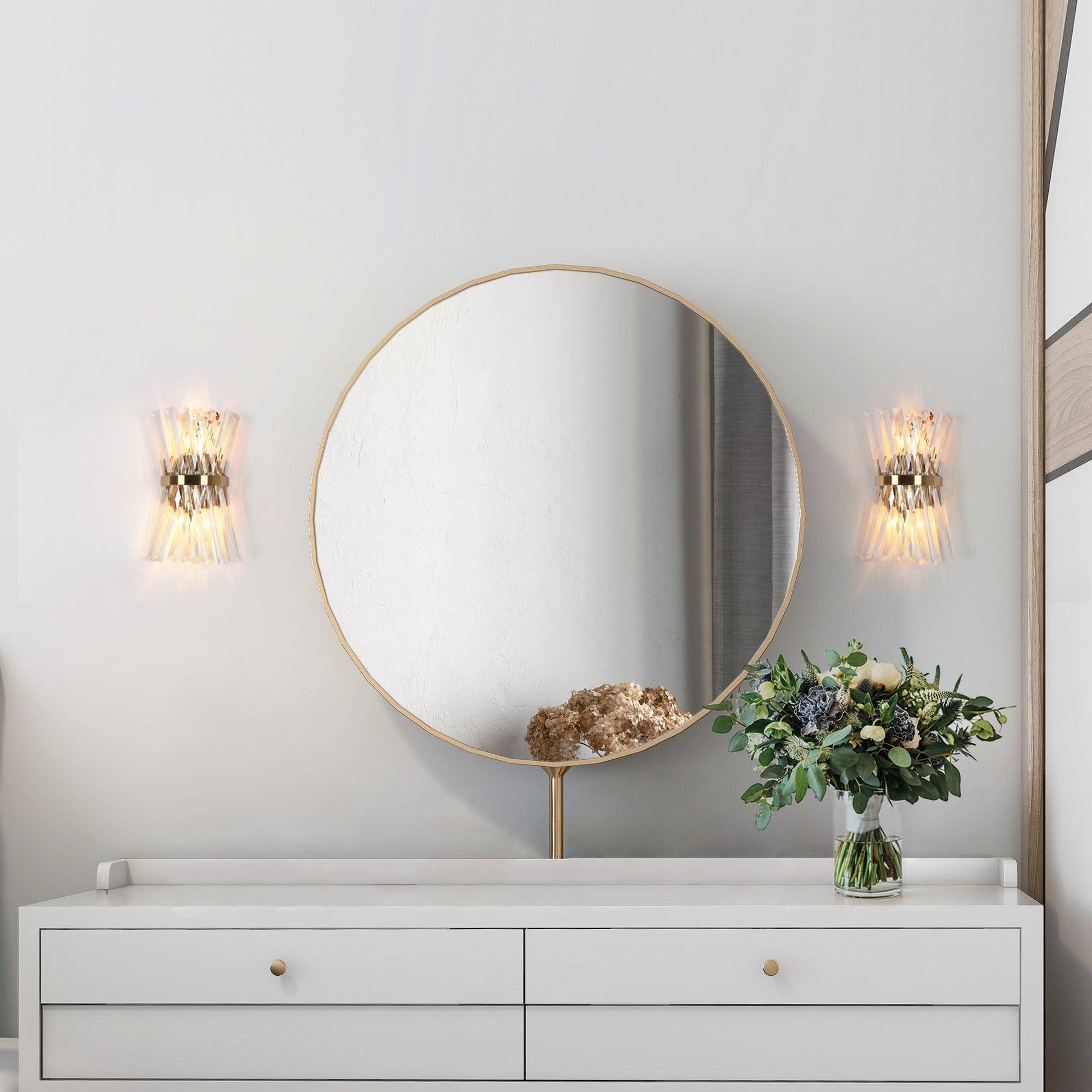 2-Light Gold Wall Sconces - Belles Lighting