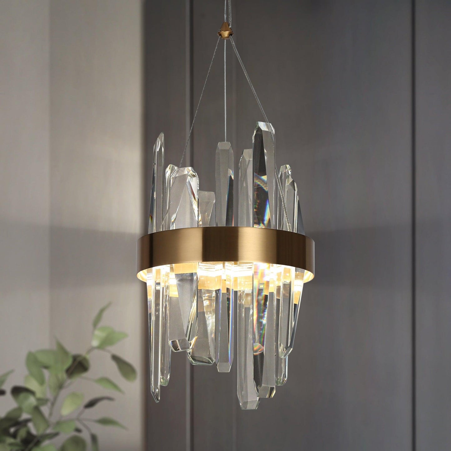 2-Light Crystal LED Mini Chandelier Pendant Lights - Belles Lighting