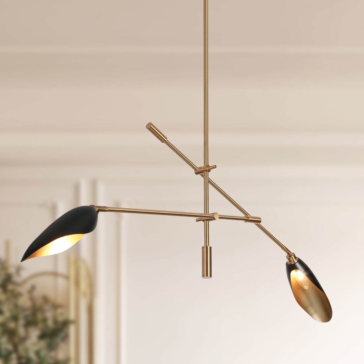 Toltehcwe 2-Light Oversized Black Chandelier