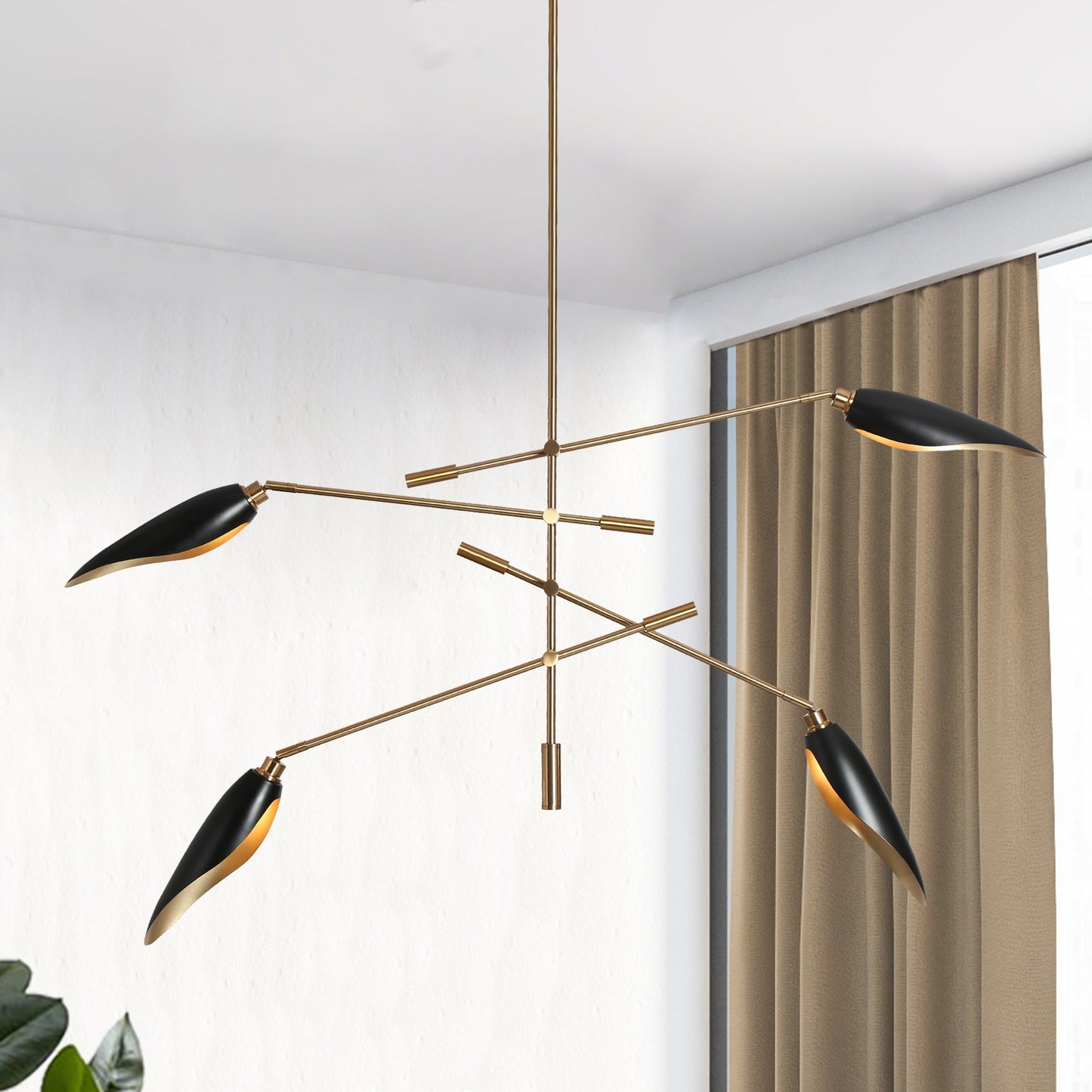 Toltehcwe 4-Light Oversized Black Chandelier