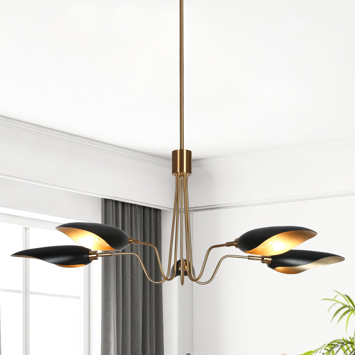 Toltehcwe 5-Light Oversized Black Chandelier