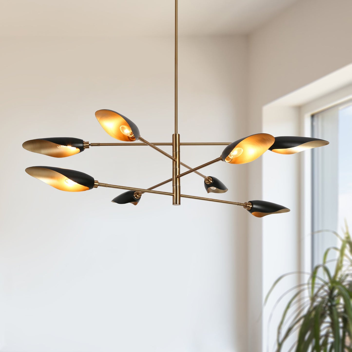 Toltehcwe 8-Light Oversized Black Chandelier