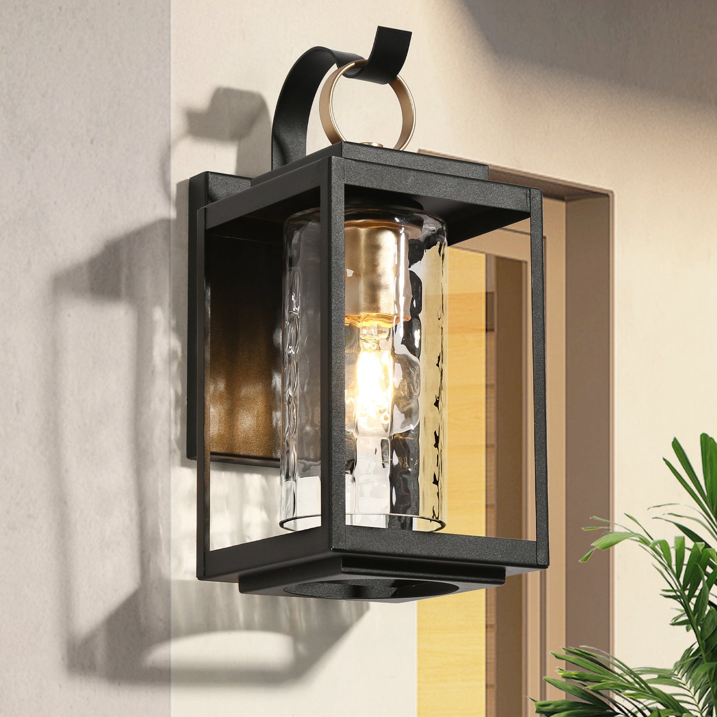 Anlophafos 13.2"H 1-Light Black Outdoor Wall Light