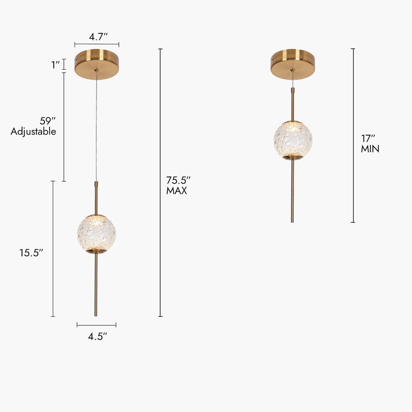 1-Light LED Pendant Lights - Belles Lighting