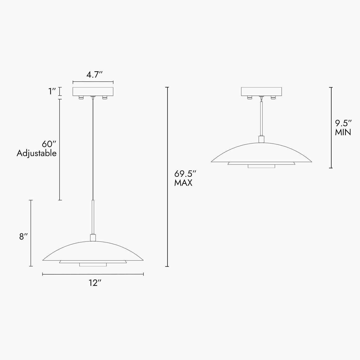 1-Light LED Pendant Lights - Belles Lighting