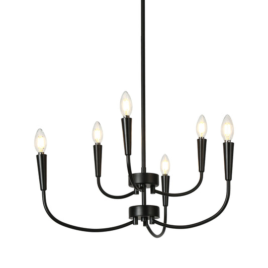 Trucatinon 6-Light Medium Black Chandelier