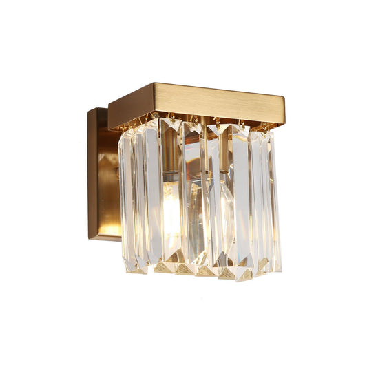 Labradorite 1-Light Gold Crystal Vanity Light