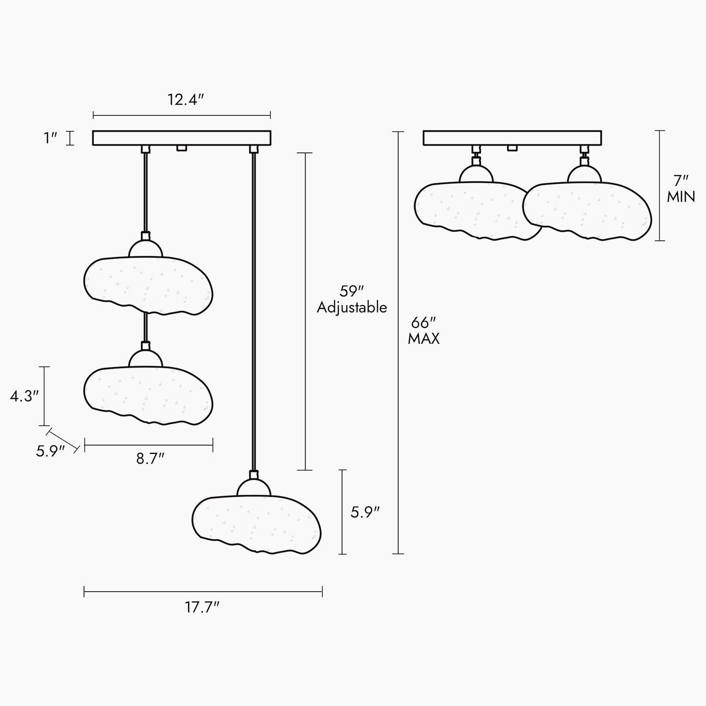 3-Light Cluster Chandeliers - Belles Lighting