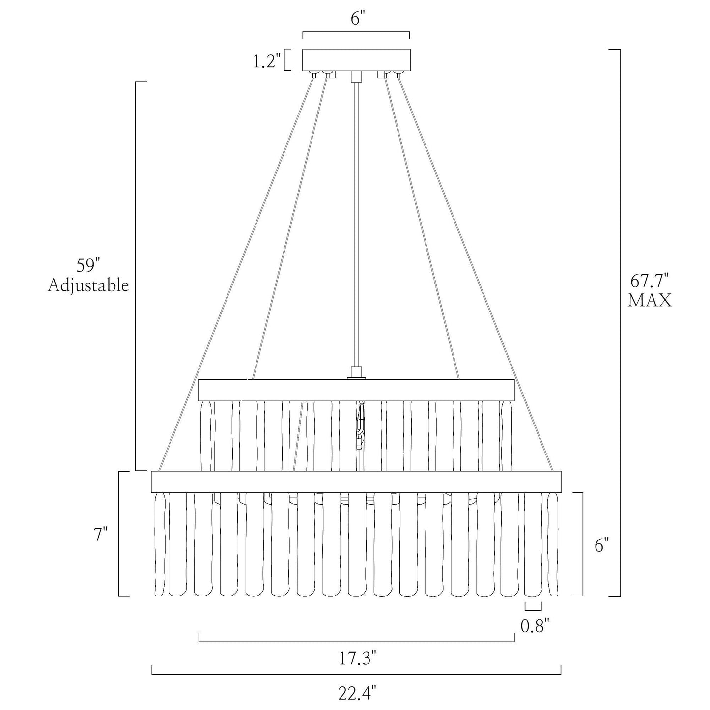 6-Light Crystal 2-Tier Chandeliers - Belles Lighting