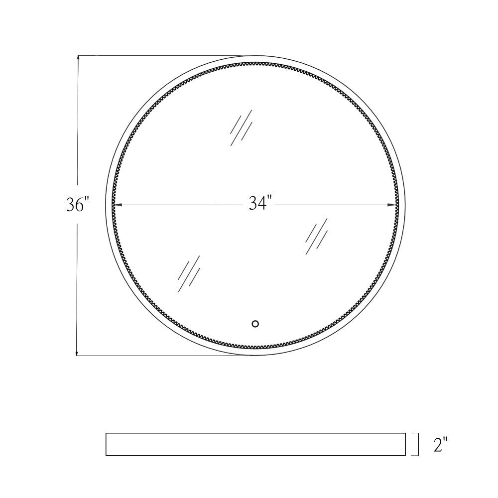 36" 1-Light LED Round Mirror