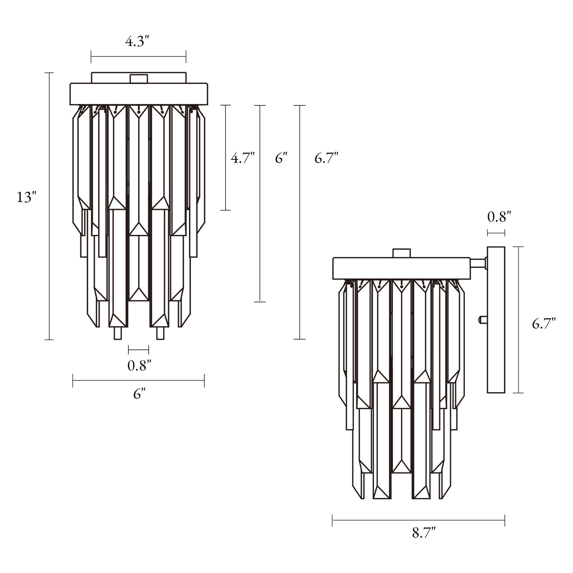 1-Light Crystal Wall Sconce - Belles Lighting