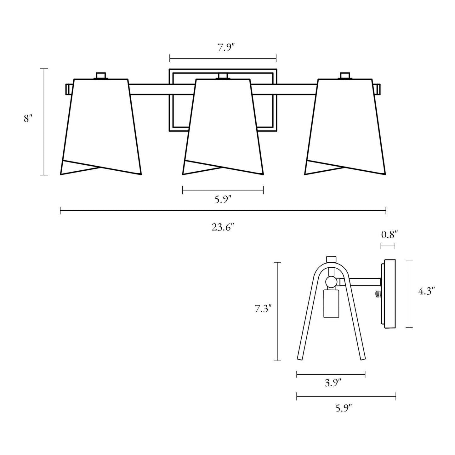 3-Light Brass Bathroom Vanity Light with Smoked Glass - Belles Lighting