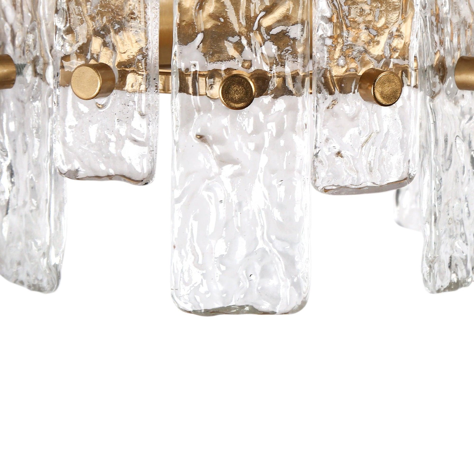 1-Light Brass Wall Sconce with Textured Glass - Belles Lighting