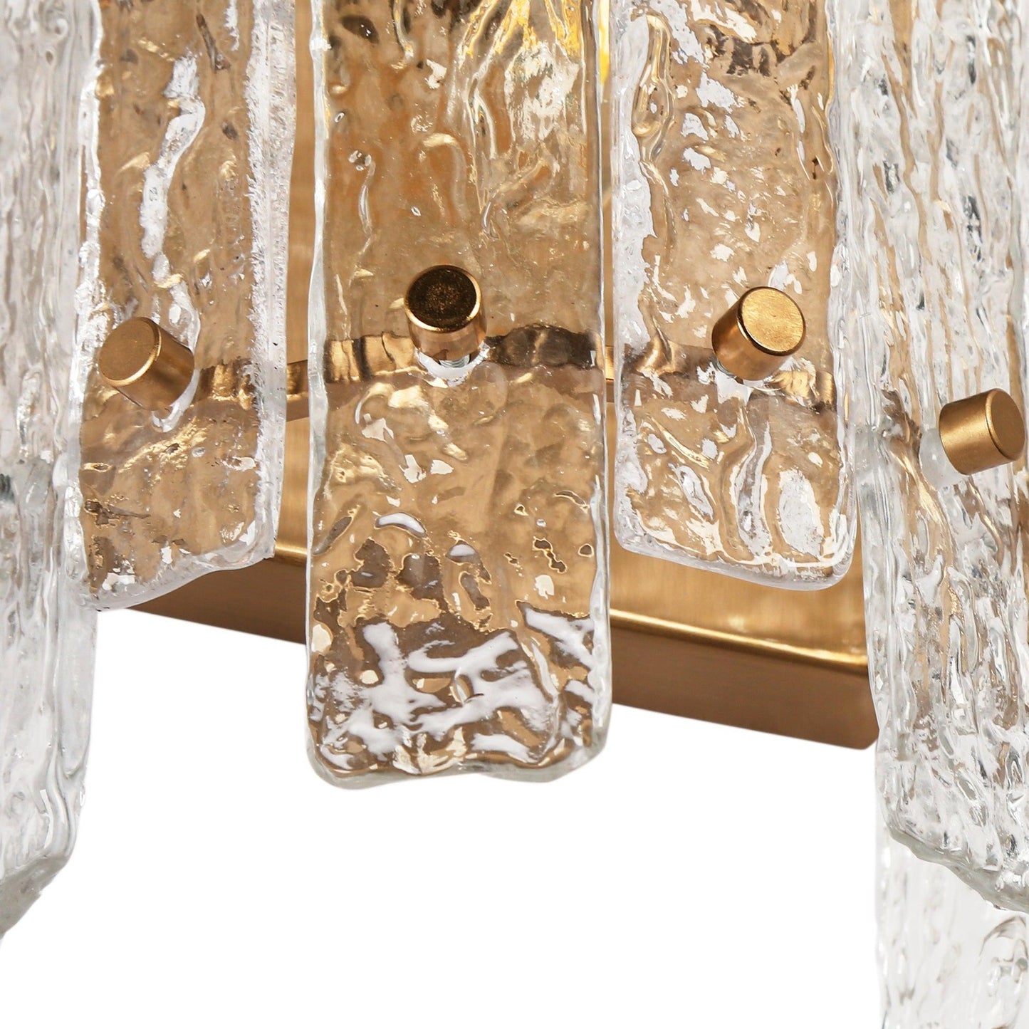 1-Light Brass Wall Sconce with Textured Glass - Belles Lighting