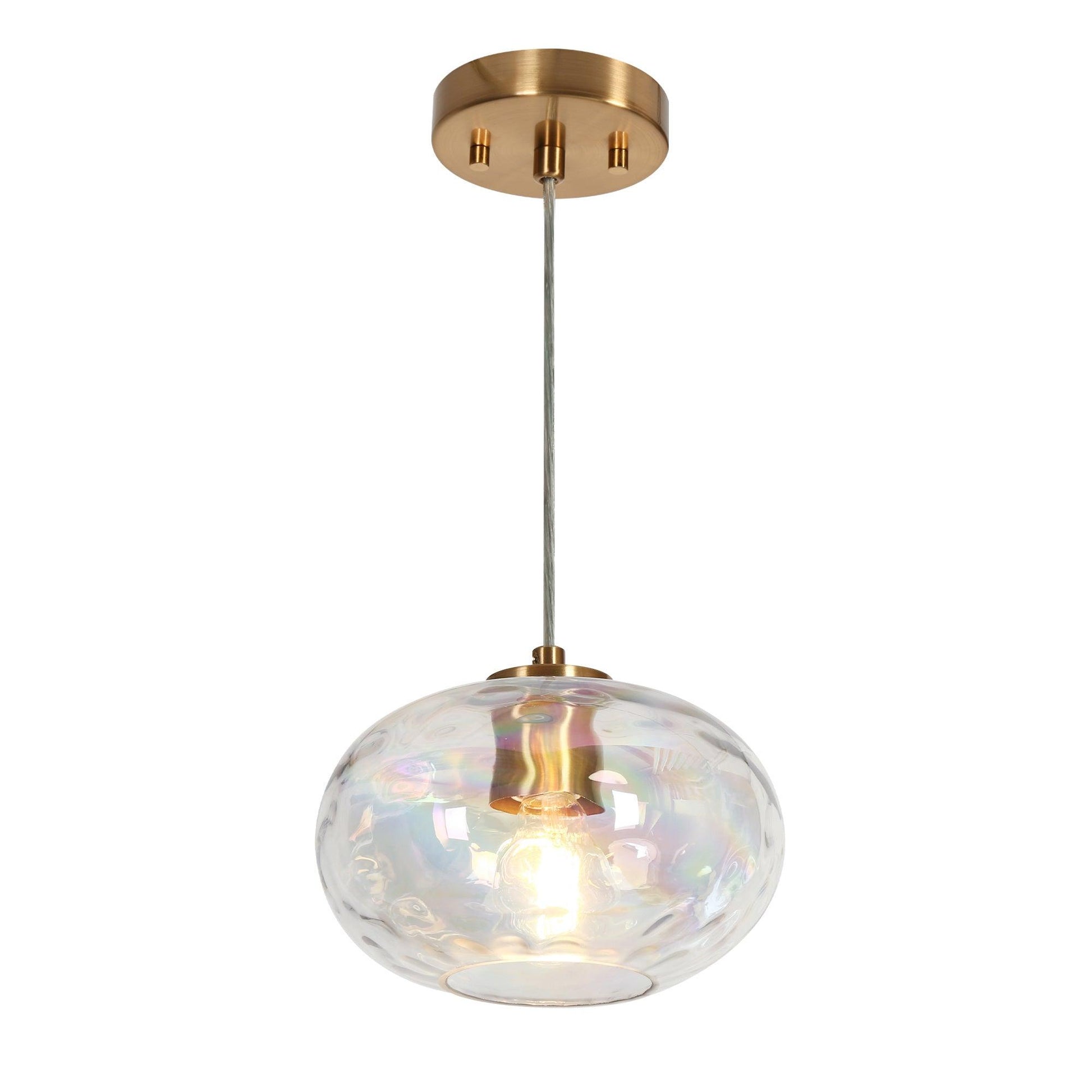 1-Light Colorful Glass Pendant Light - Belles Lighting