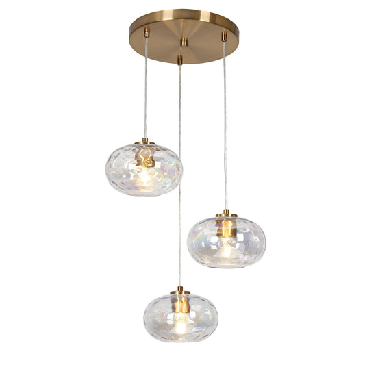 3-Light Colorful Glass Chandeliers Pendant Cluster - Belles Lighting