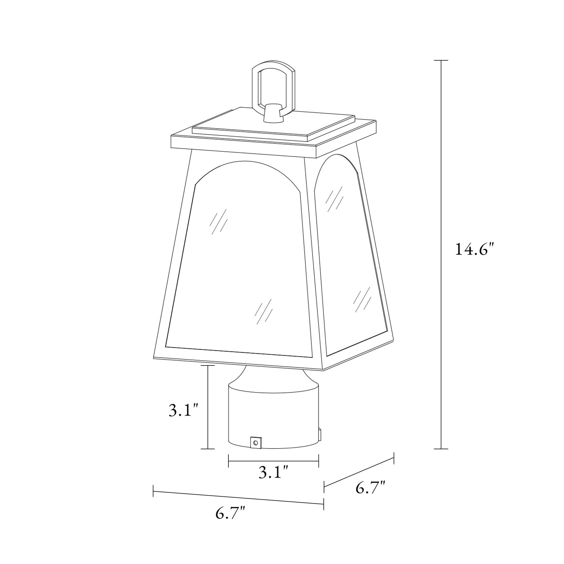 Arctifyra 14.6"H 1-Light Black Outdoor Post Light