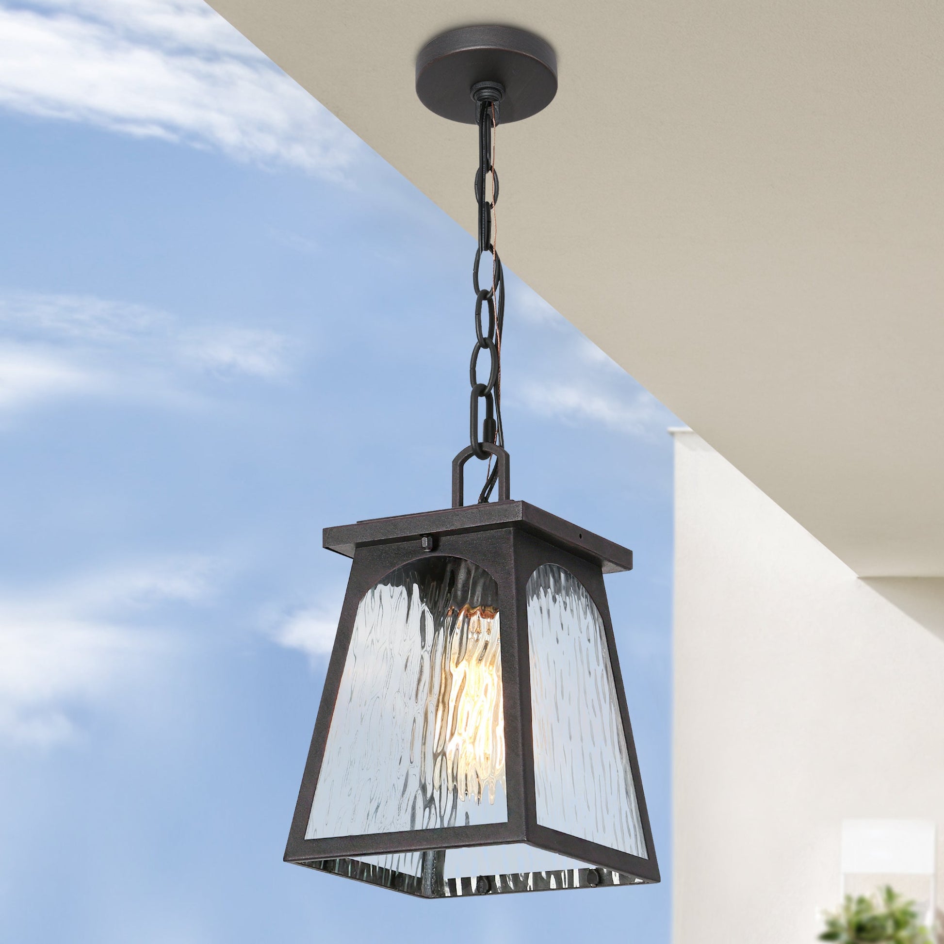 Tiberiusjosip 1-Light Mini Black Outdoor Pendant Light