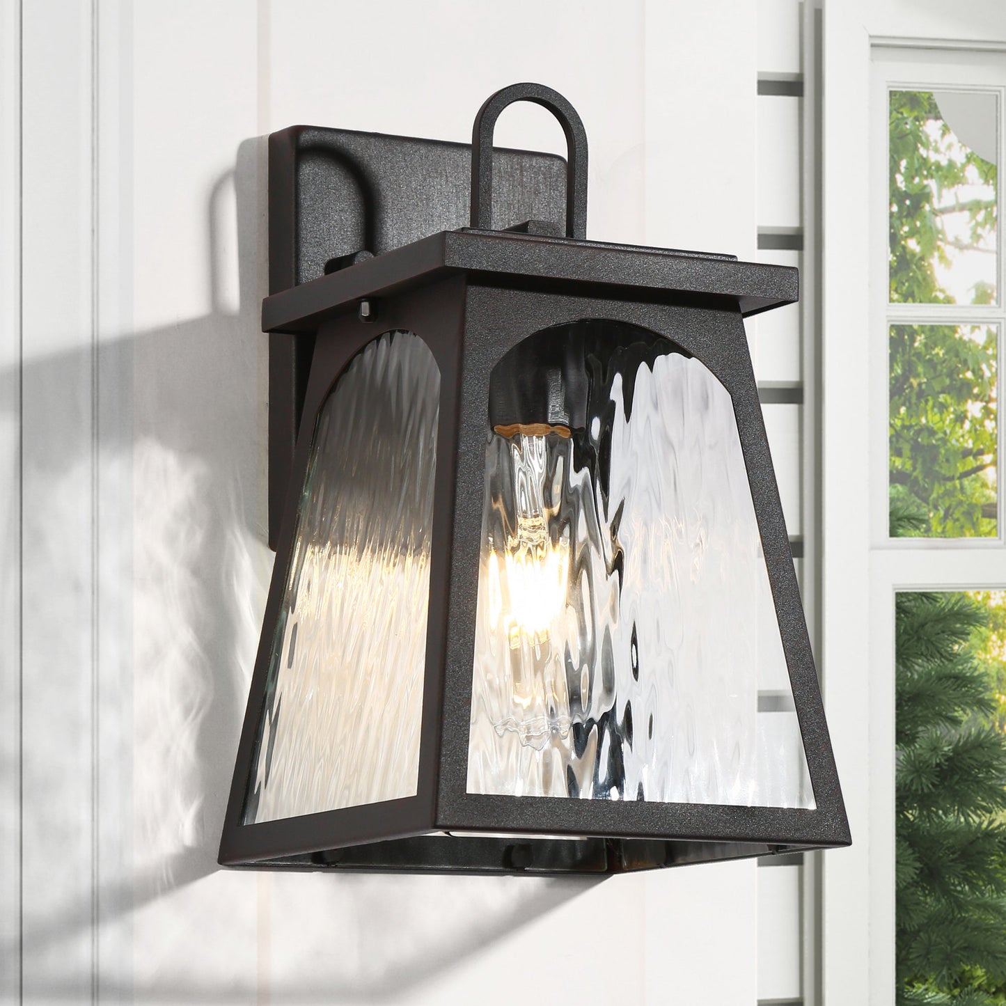 Arctifyra 11"H 1-Light Black Outdoor Wall Lantern