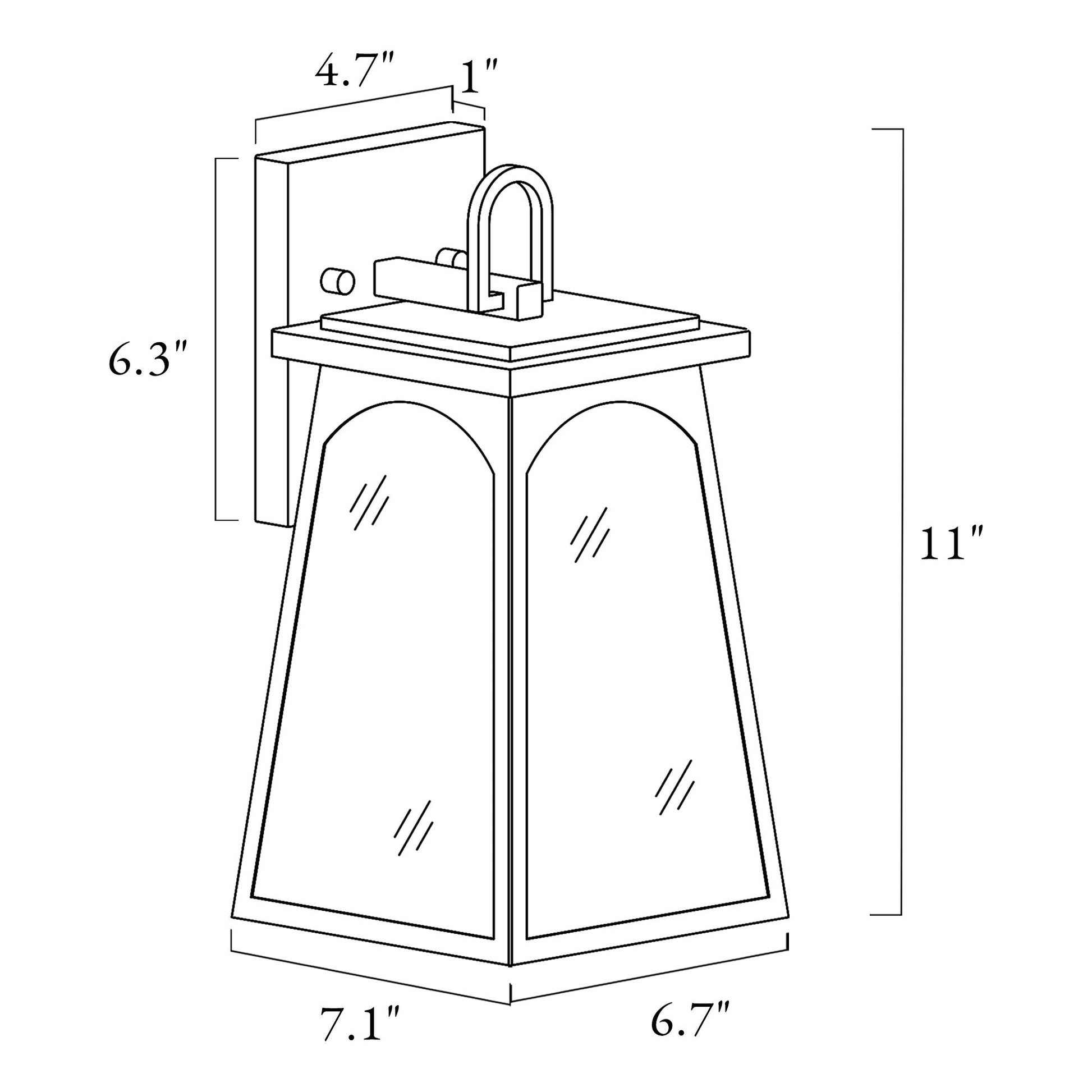 Arctifyra 11"H 1-Light Black Outdoor Wall Lantern