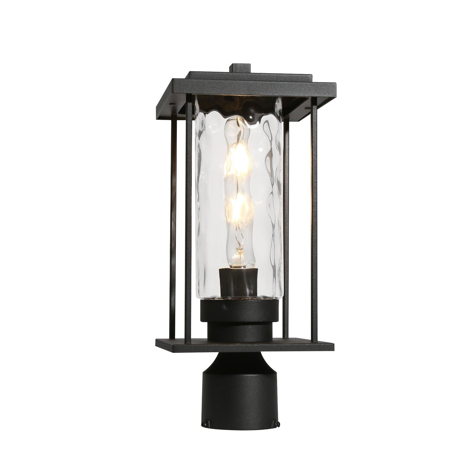 Mangosteen 15.7"H 1-Light Black Outdoor Post Light