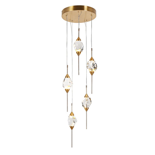 5-Light Crystal LED Chandelier Pendant Lights - Belles Lighting