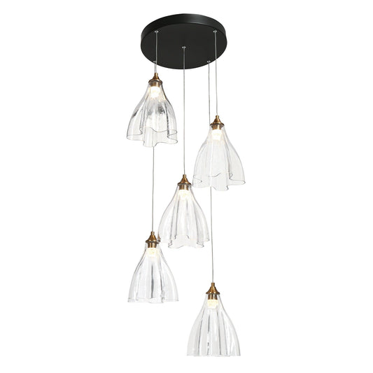 Black Gold Cluster LED Chandelier Pendant Lights - Belles Lighting