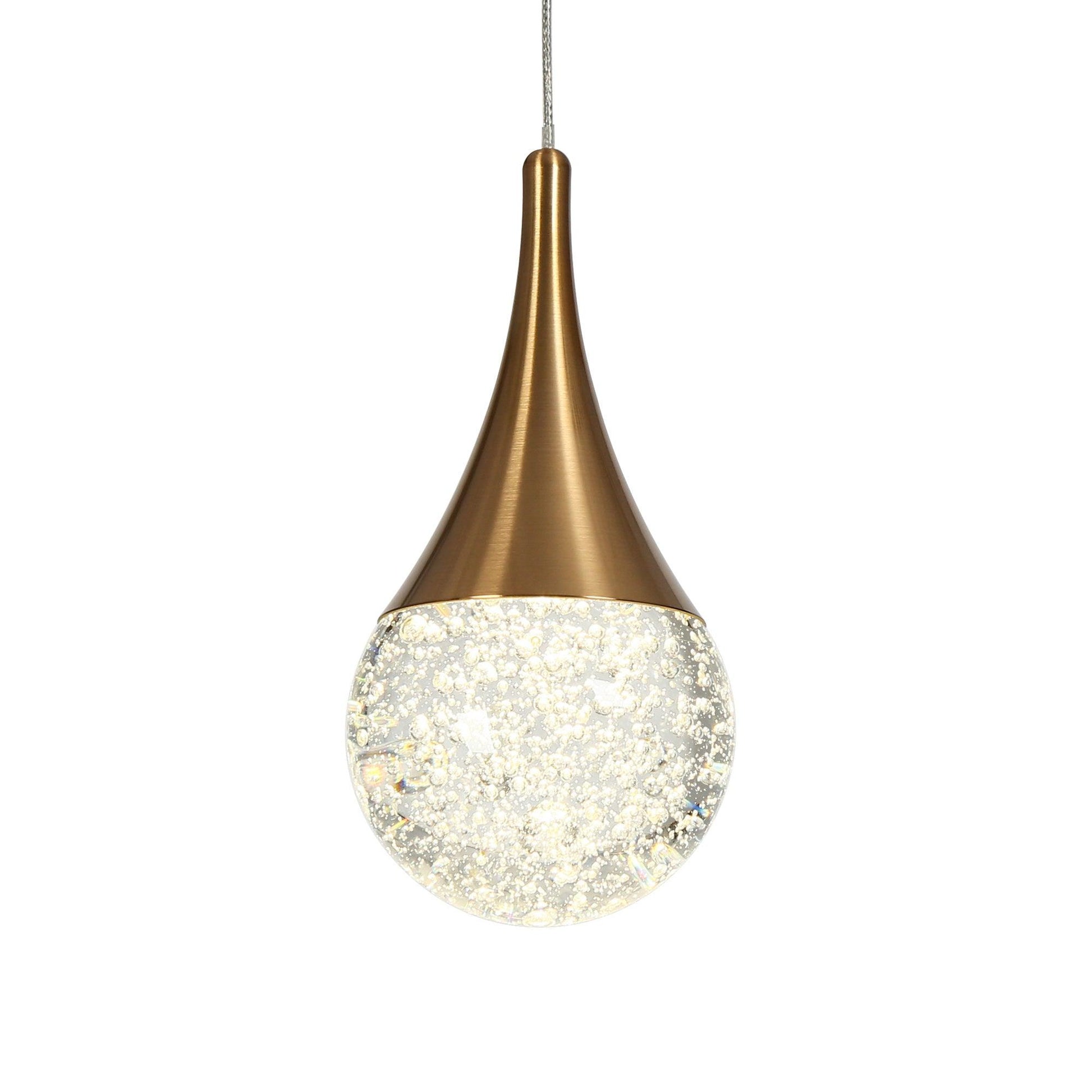 1-Light LED Solid Bubble Crystal Pendant Light - Belles Lighting