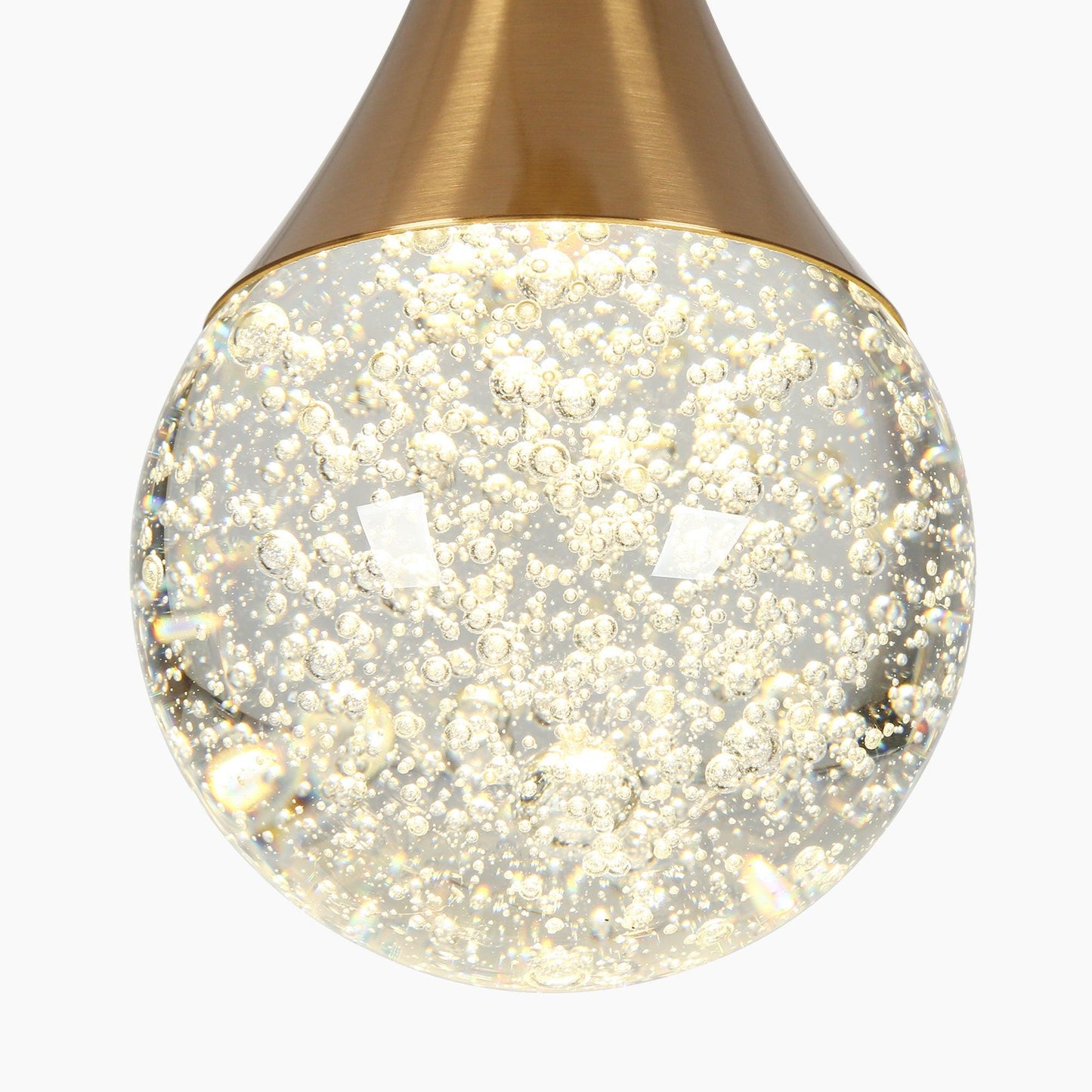 1-Light LED Solid Bubble Crystal Pendant Light - Belles Lighting