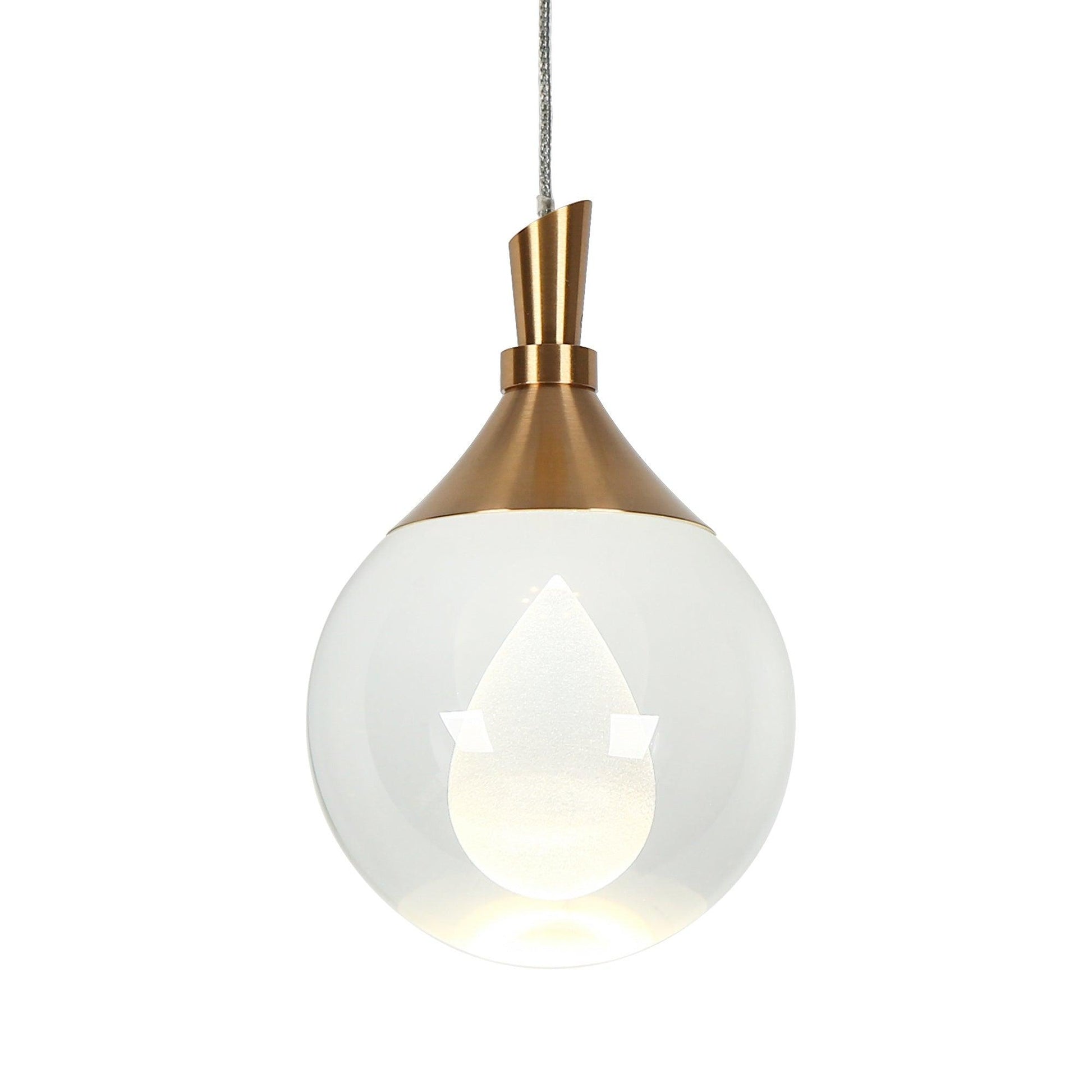 1-Light LED Solid Bubble Crystal Pendant Light - Belles Lighting