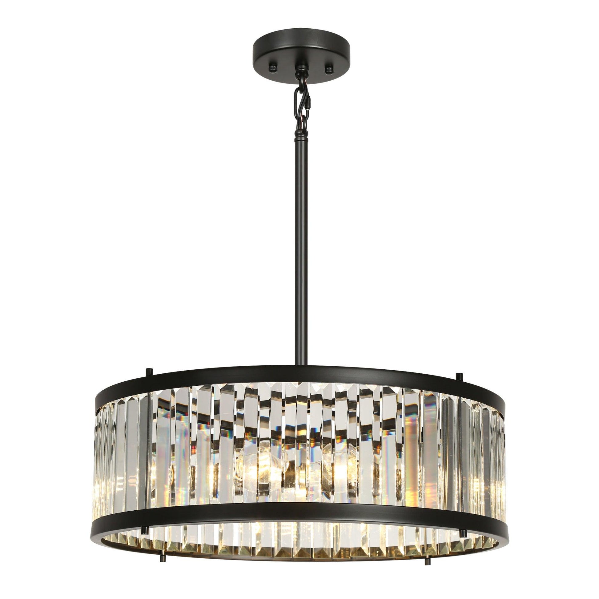 6-Light Drum Crystal Chandeliers - Belles Lighting