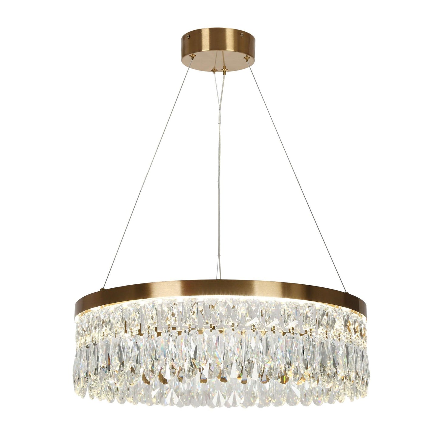 1-Light LED Drum Crystal Chandeliers - Belles Lighting