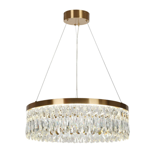 1-Light LED Drum Crystal Chandeliers - Belles Lighting