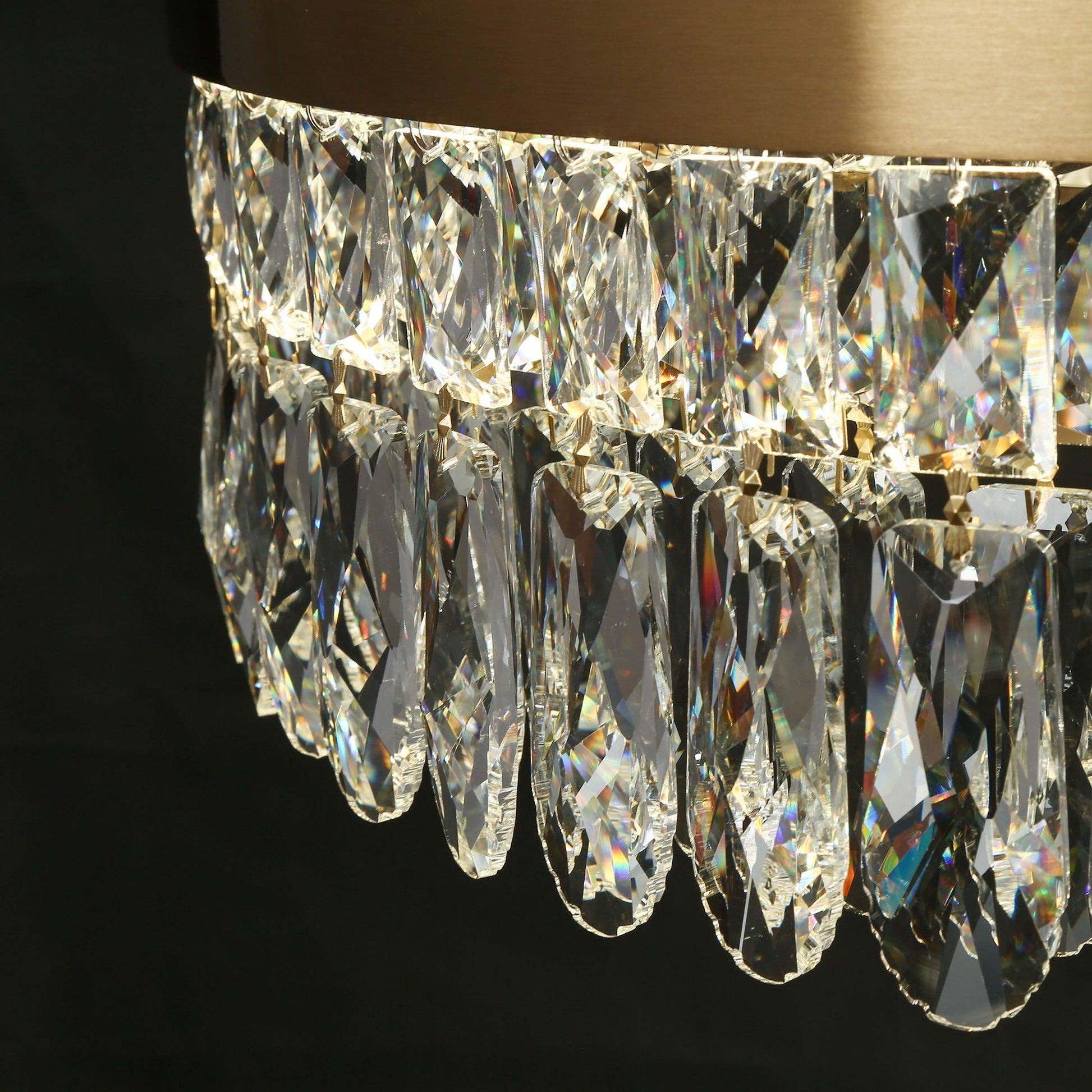 1-Light LED Drum Crystal Chandeliers - Belles Lighting