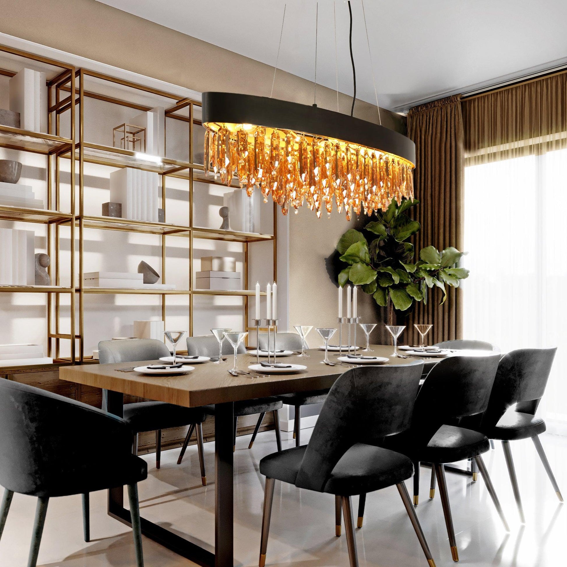 10-Light Crystal Kitchen Island Chandeliers - Belles Lighting