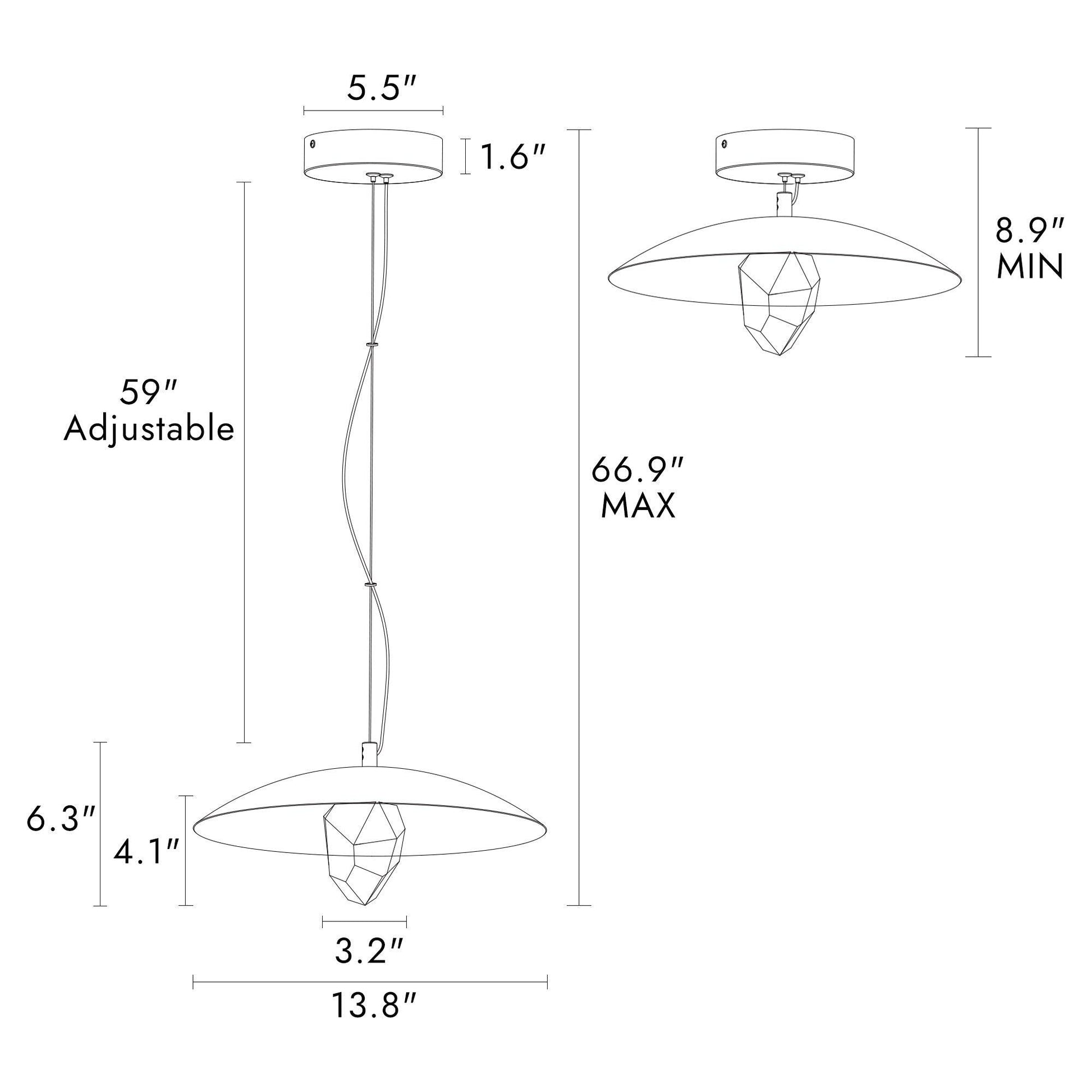 1-Light LED Pendant Lights - Belles Lighting