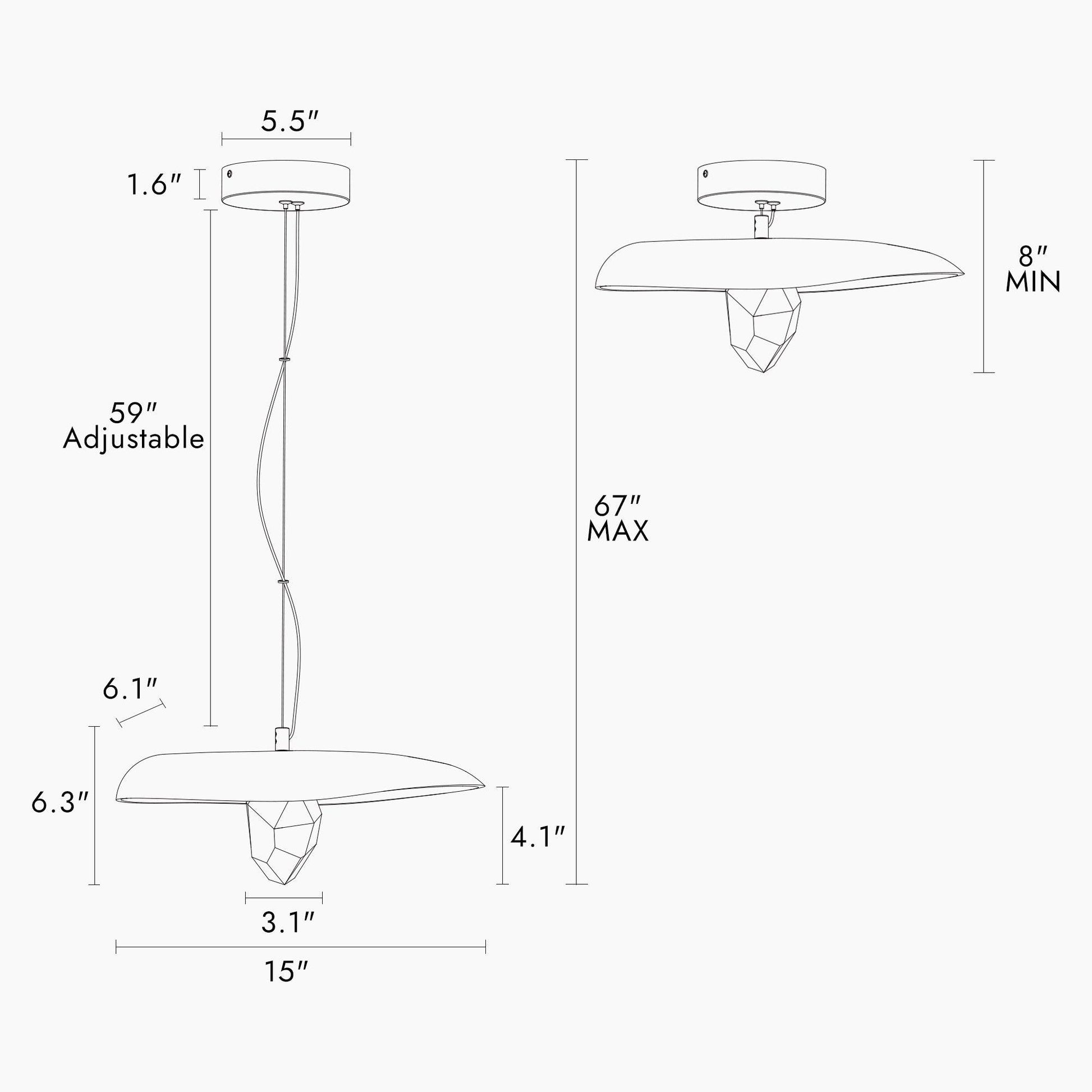 1-Light LED Pendant Lights - Belles Lighting