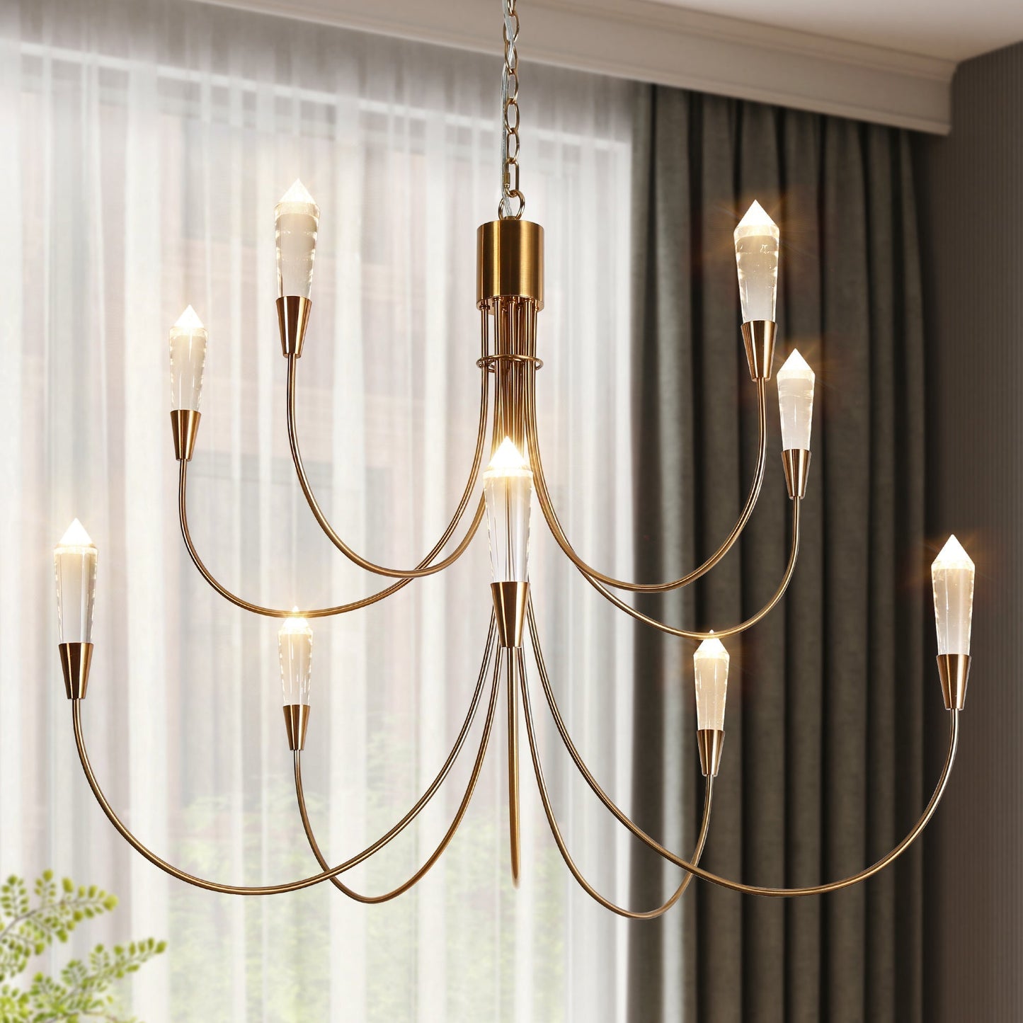 Kaminsky 1-Light Oversized Brass LED Chandelier