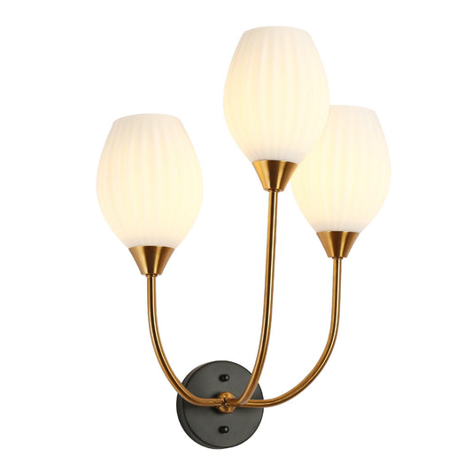 3-Light Glass Wall Sconces Vanity Lights - Belles Lighting