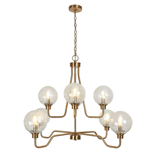 Oudspeaker 8-Light Oversized Brass Chandelier